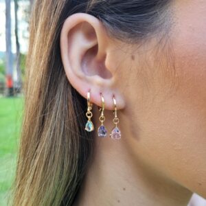 Brinco argola gota azul cod. TRB1349