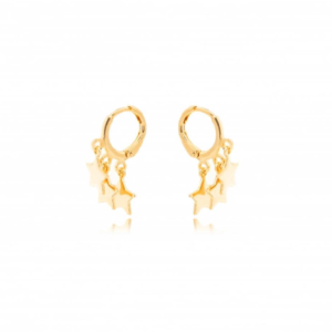 Brinco Argolinha 3 estrelas (dourado e prata) cod. 8813921G
