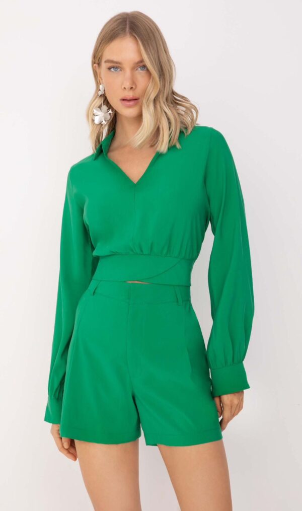 Camisa cropped caribe verde