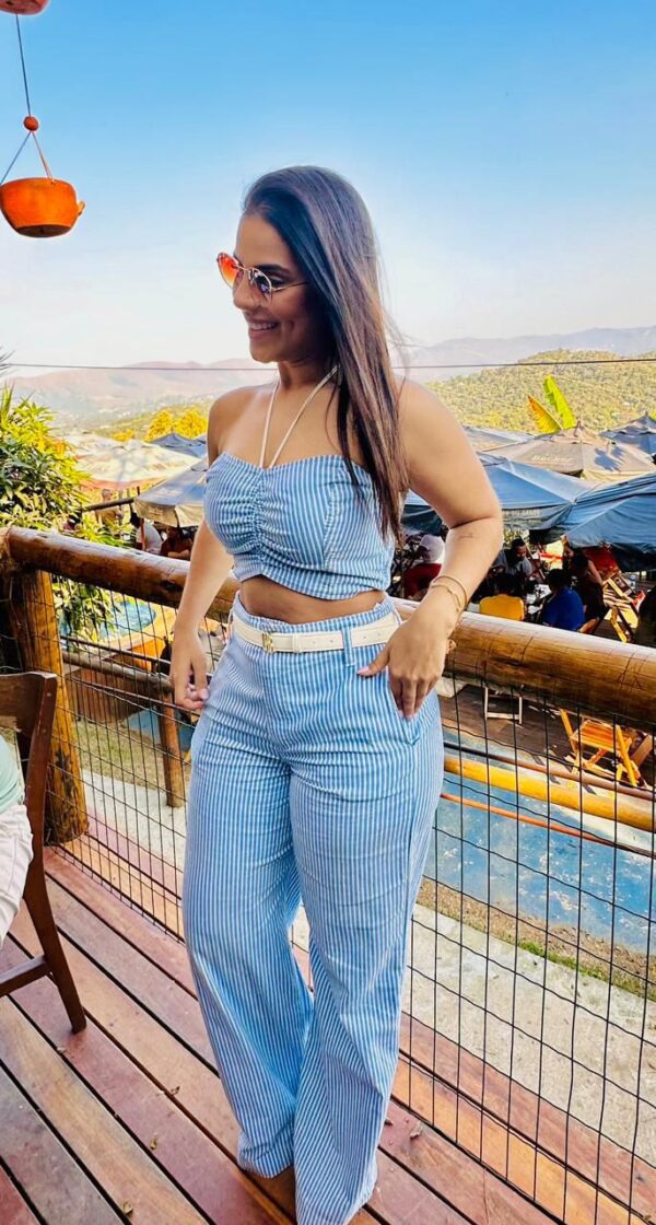 Cropped Stripes Denim