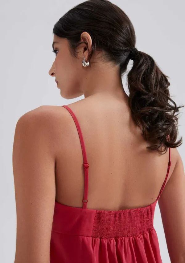 Vestido Midi Em Modal - Vermelho (Hering) K5VF - Imagem 4
